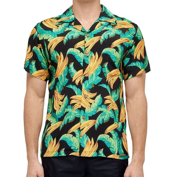 NEW - SUNDEK - Goldenwave Floral Hawaiian Short Sleeve Button Shirt - Small 0008